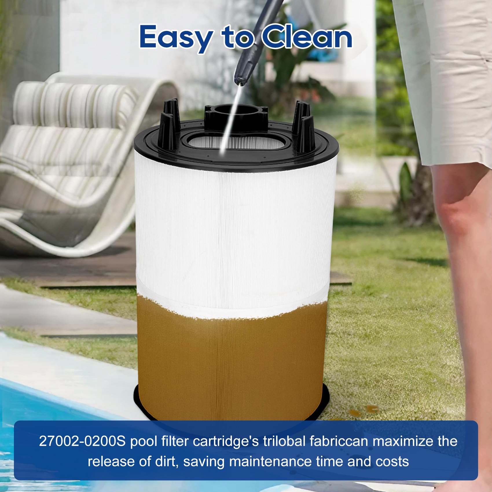 Miory 27002-0150S chlorine-resistant end cap adds durability against pool chemistry