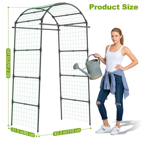 Miory garden arch trellis stands 83 inches tall for better airflow