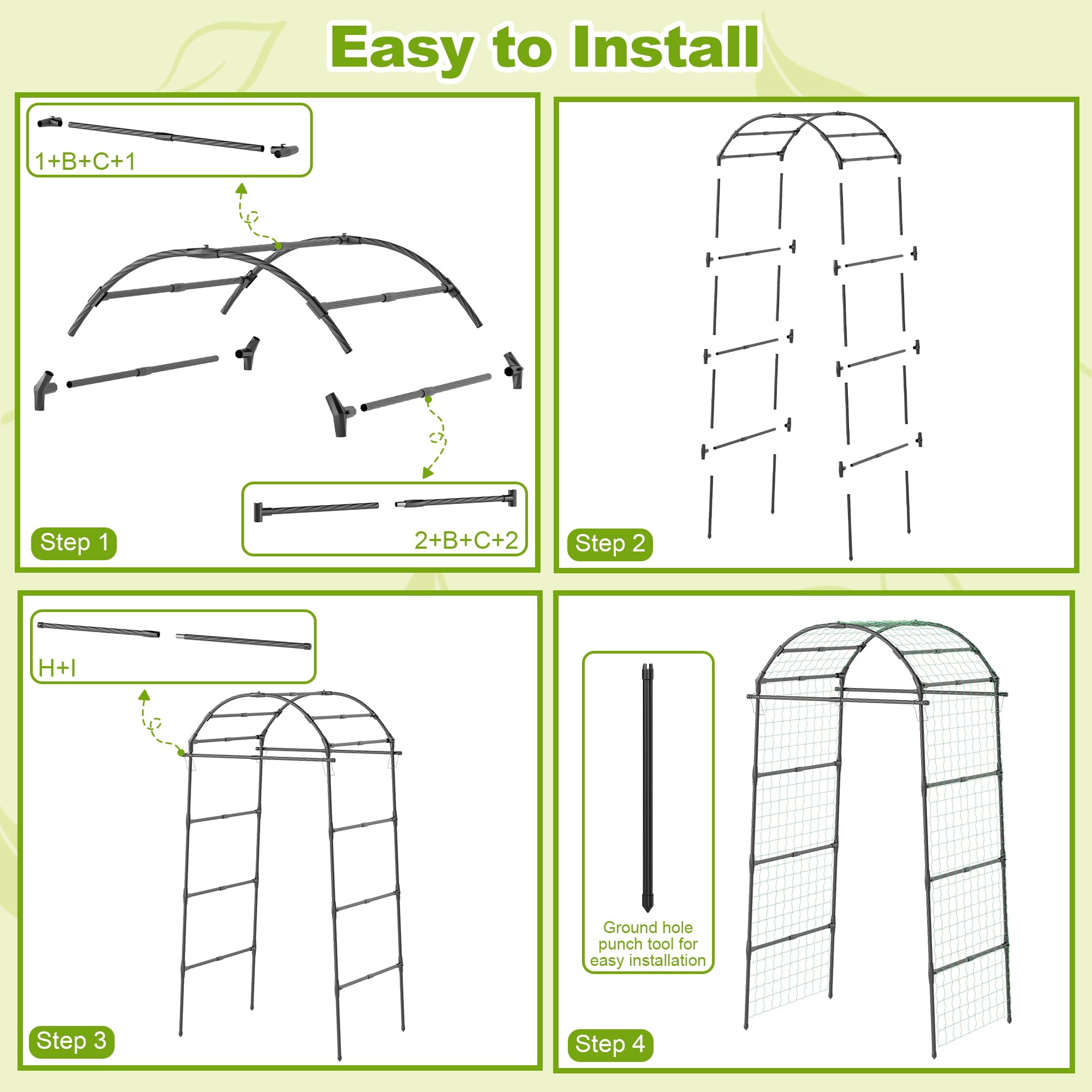 Miory garden arch trellis supports climbing plants like cucumber and grapes