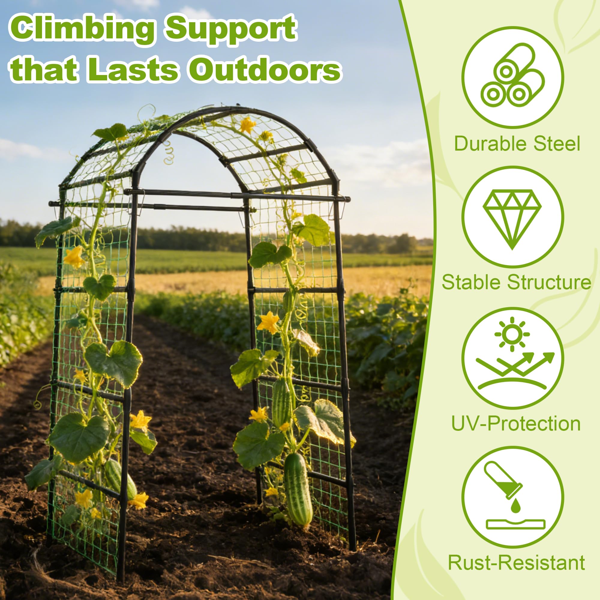 Miory raised-bed kit with arch trellis for vertical gardening