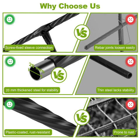 Miory arch trellis UV-protected coating resists rust and sun damage