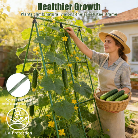 Miory garden setup for patios promotes upward growth and better airflow.