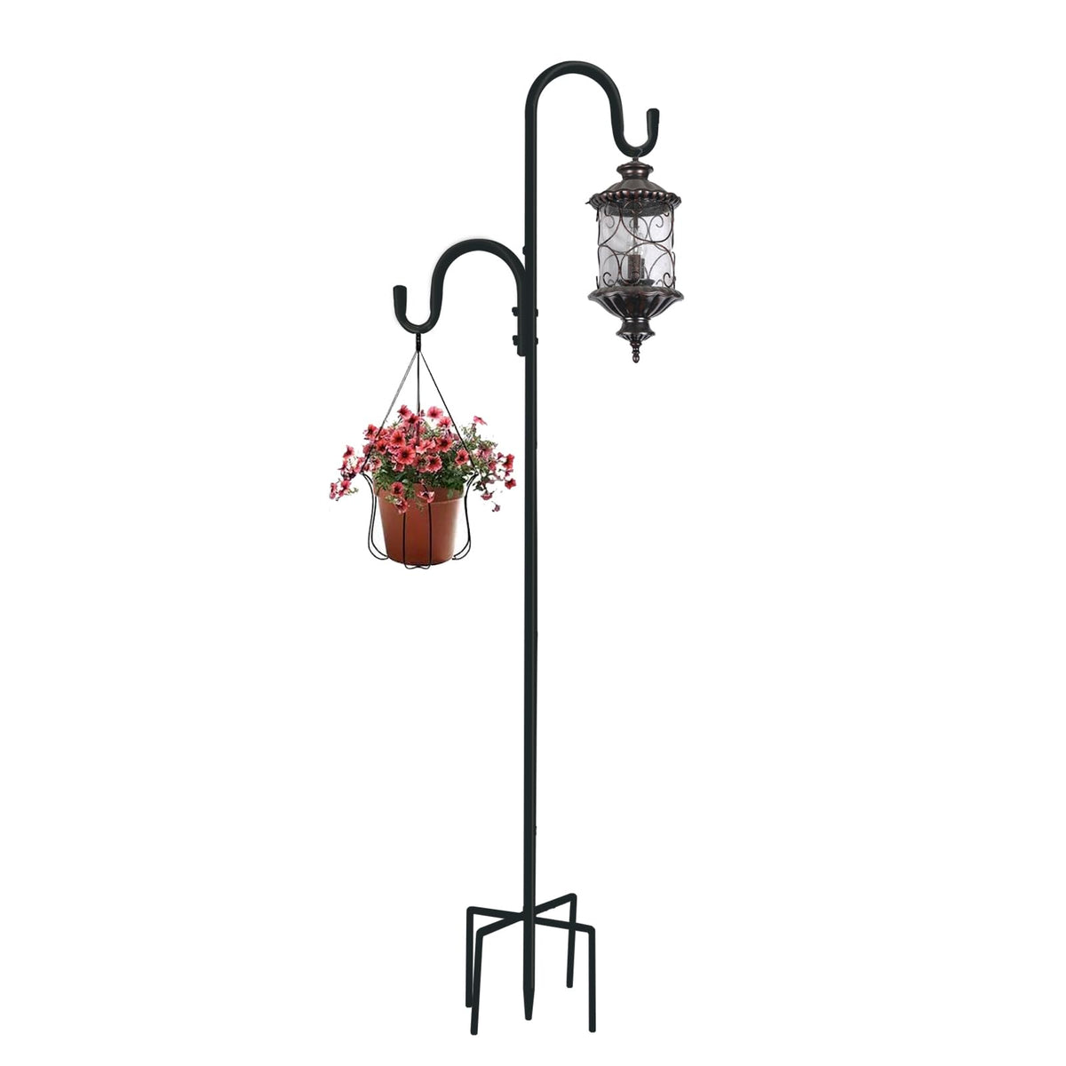 MIPON 78-inch double shepherd hooks ready for bird feeders and lanterns