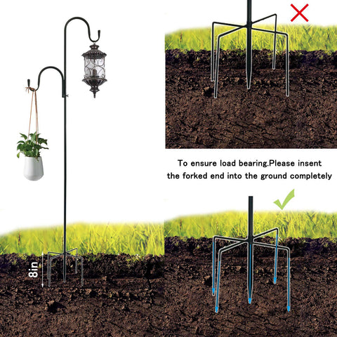MIPON five-prong base boosts stability on lawn or garden.
