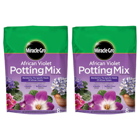 Miracle-Gro African Violet potting mix bag for 8 qt two-pack