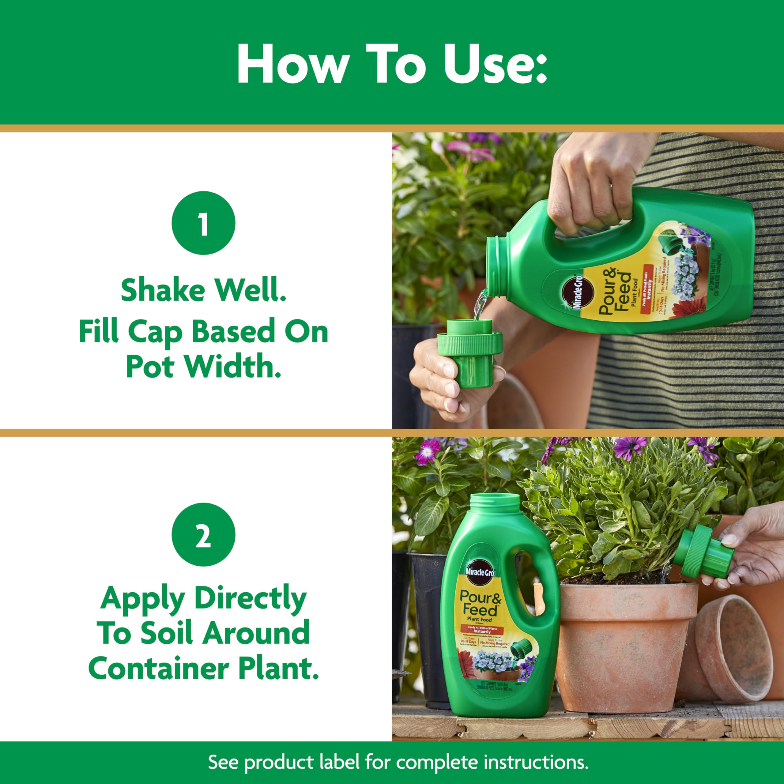 Label recommends feeding every 10-14 days on Miracle-Gro Pour & Feed.