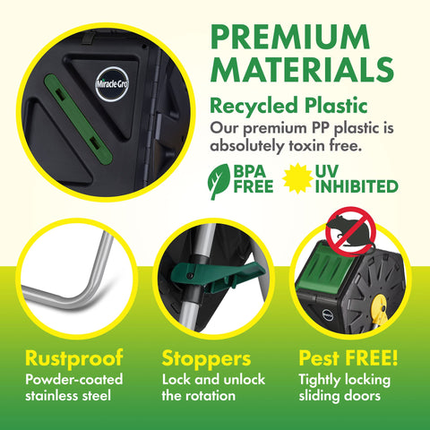 Miracle-Gro all-season durability with pest-proof seals and strong base.