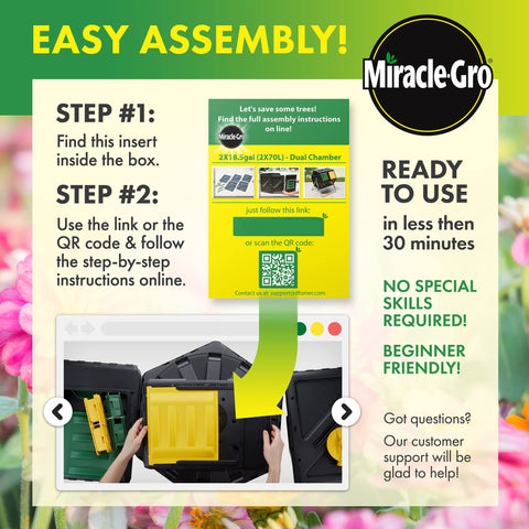 Miracle-Gro compost tumbler rolling action demonstrates effortless turning