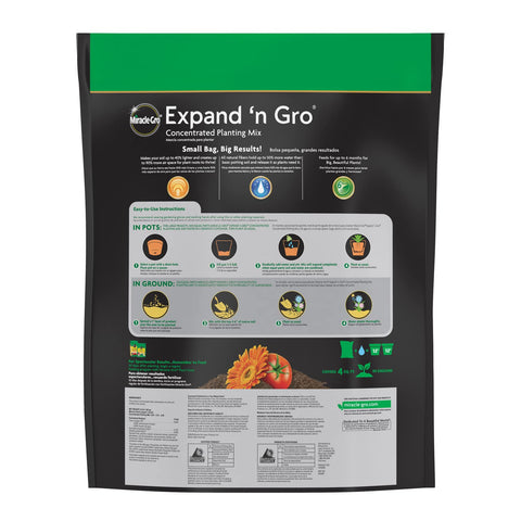 Miracle-Gro Expand 'n Gro being mixed with water to show expansion