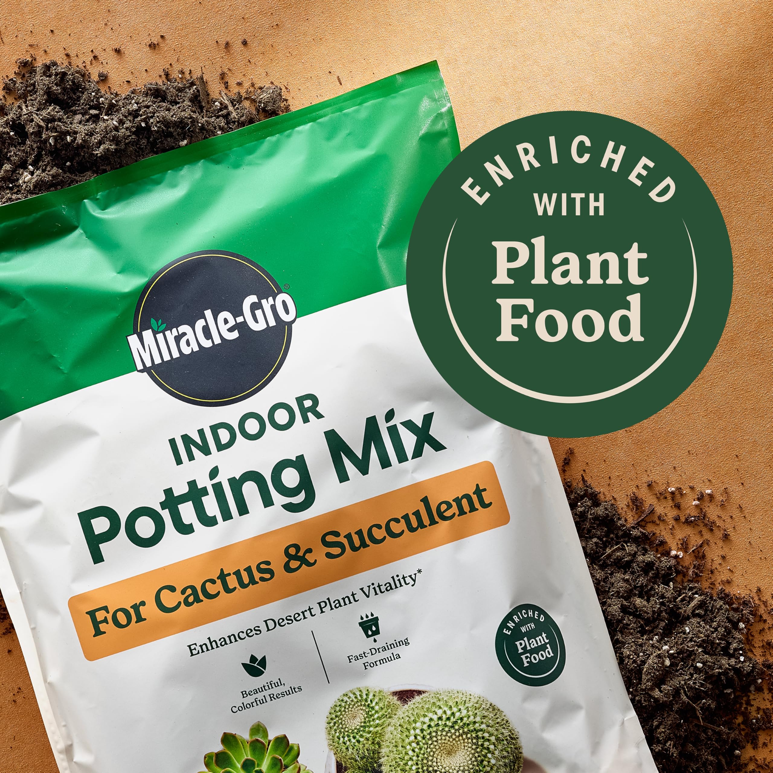 Miracle-Gro fast drainage due to perlite and sand in the mix