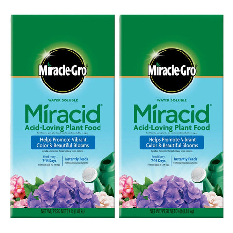 Miracle-Gro Garden Pro Miracid for azaleas and hydrangeas; boosts blooms and root strength.