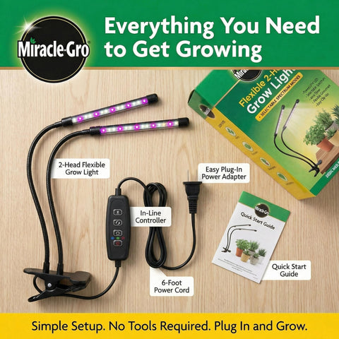 Miracle-Gro selectable-spectrum seedling mode promotes strong root development.