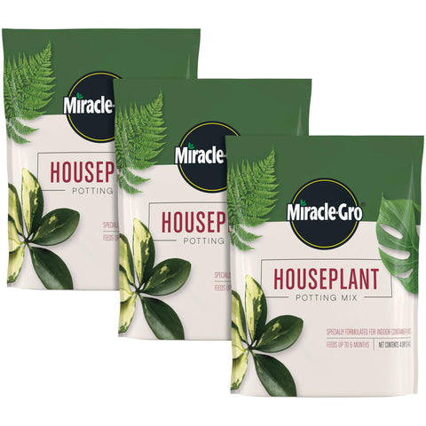 Miracle-Gro Houseplant Potting Mix bag front view for indoor gardening