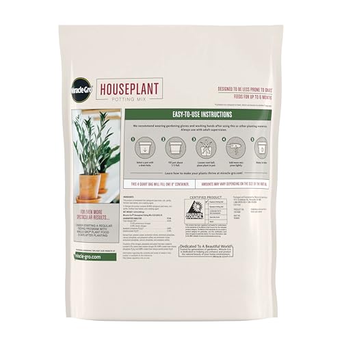 Miracle-Gro Houseplant Potting Mix gnats-solution; reduces fungus gnats with careful ingredient balance.