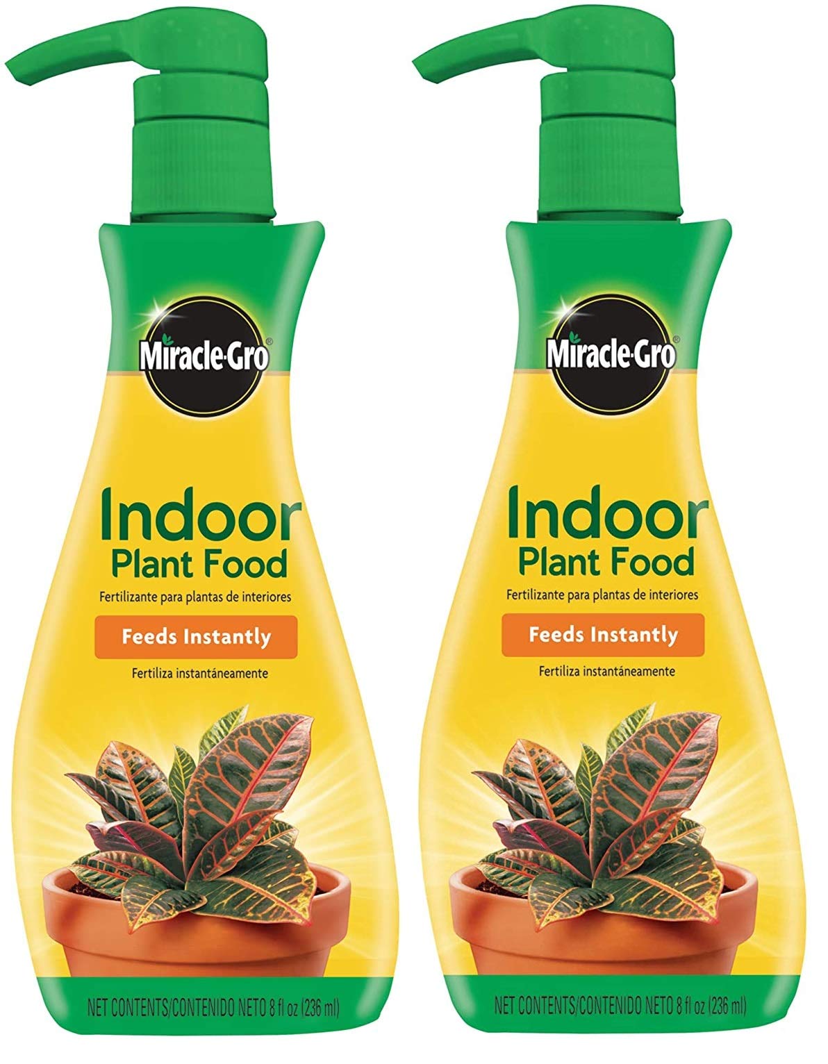 Miracle-Gro Indoor Plant Food 8oz bottle boosts lush indoor foliage