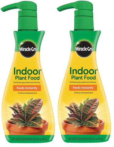 Miracle-Gro Indoor Plant Food 8oz bottle boosts lush indoor foliage