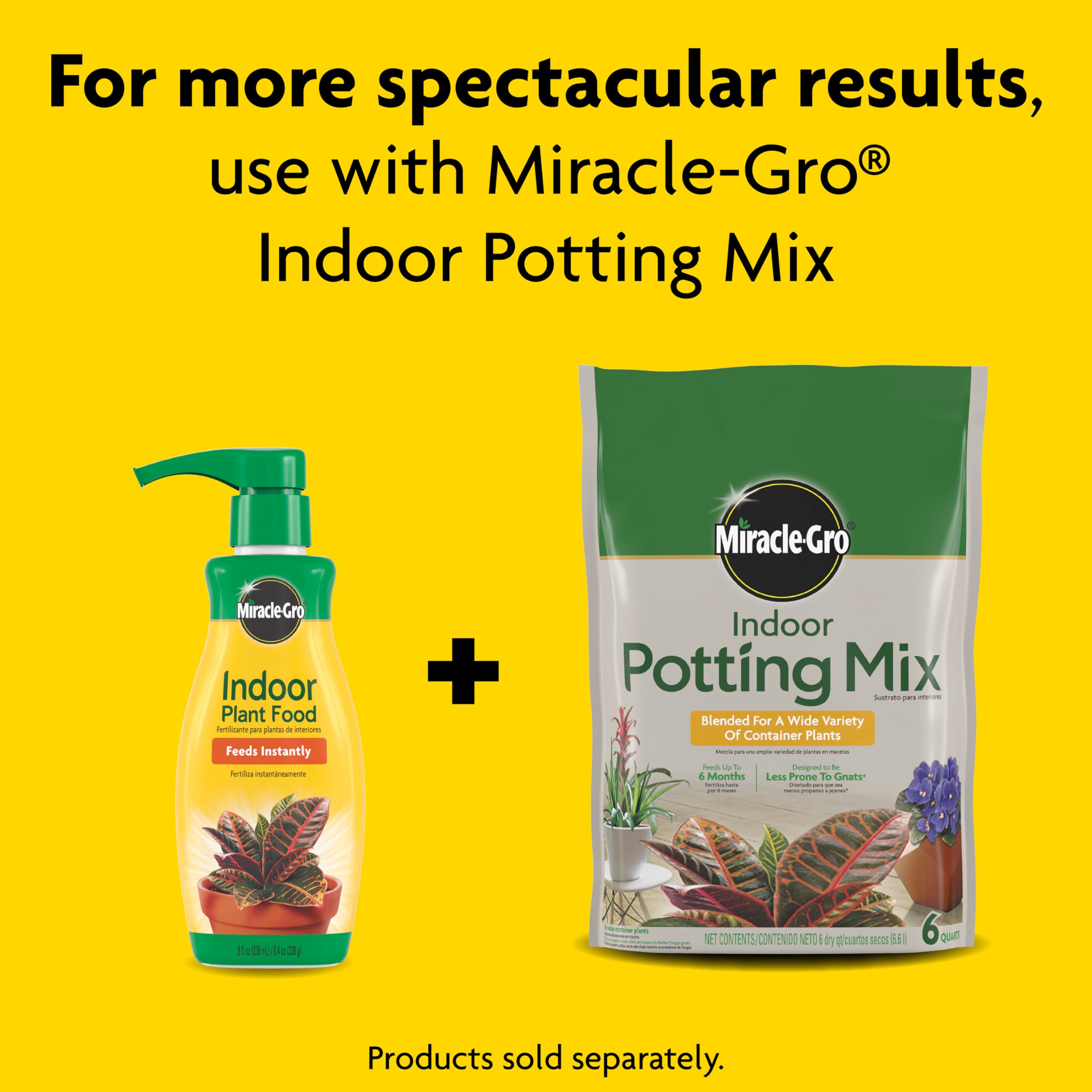 Miracle-Gro Indoor Plant Food promotes healthy growth and lush greenery.