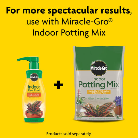 Miracle-Gro Indoor Plant Food promotes healthy growth and lush greenery.