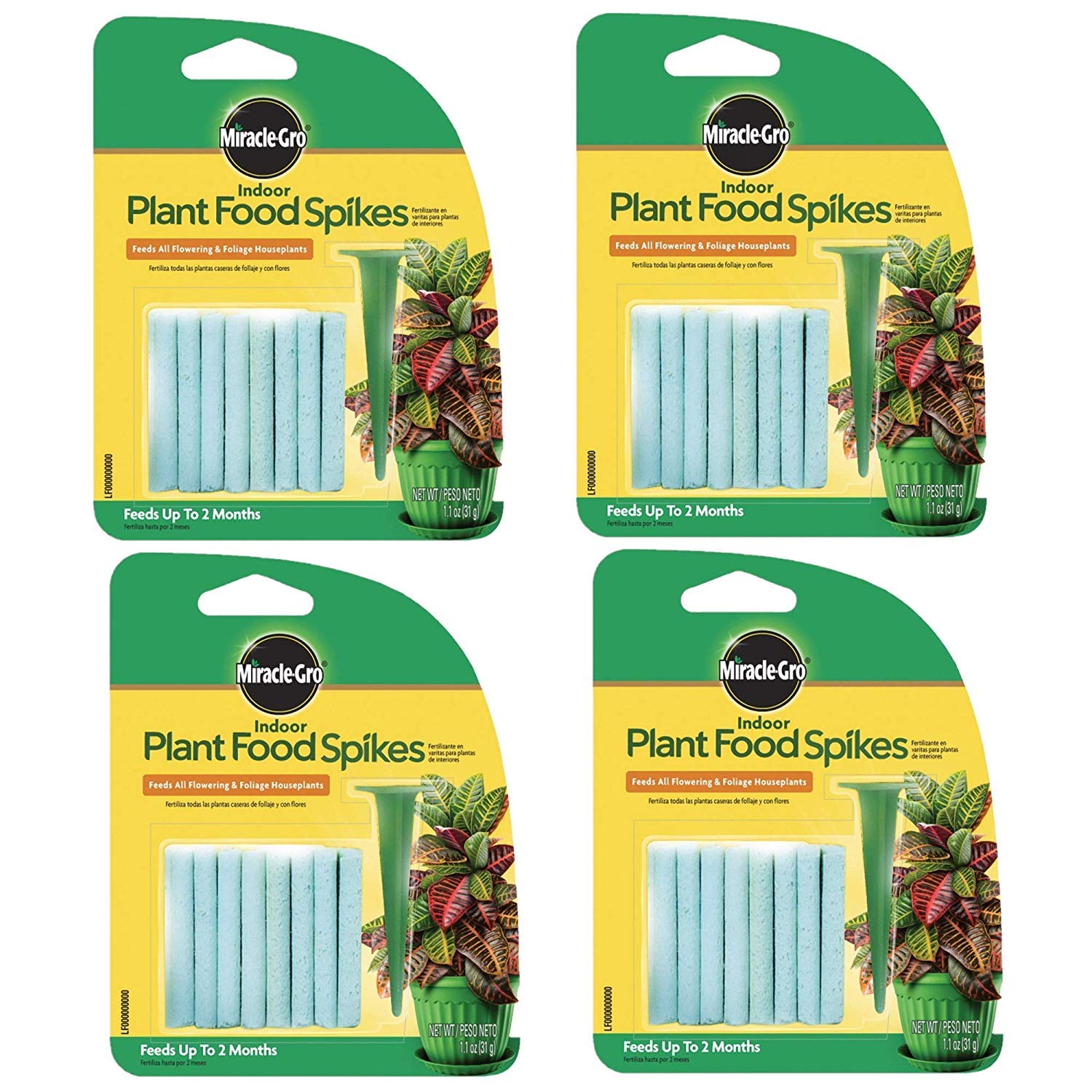 Miracle-Gro Indoor Plant Food Spikes: steady indoor feeding for all houseplants.
