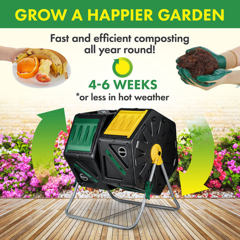 Miracle-Gro interior dual chambers showing alternating stages of composting