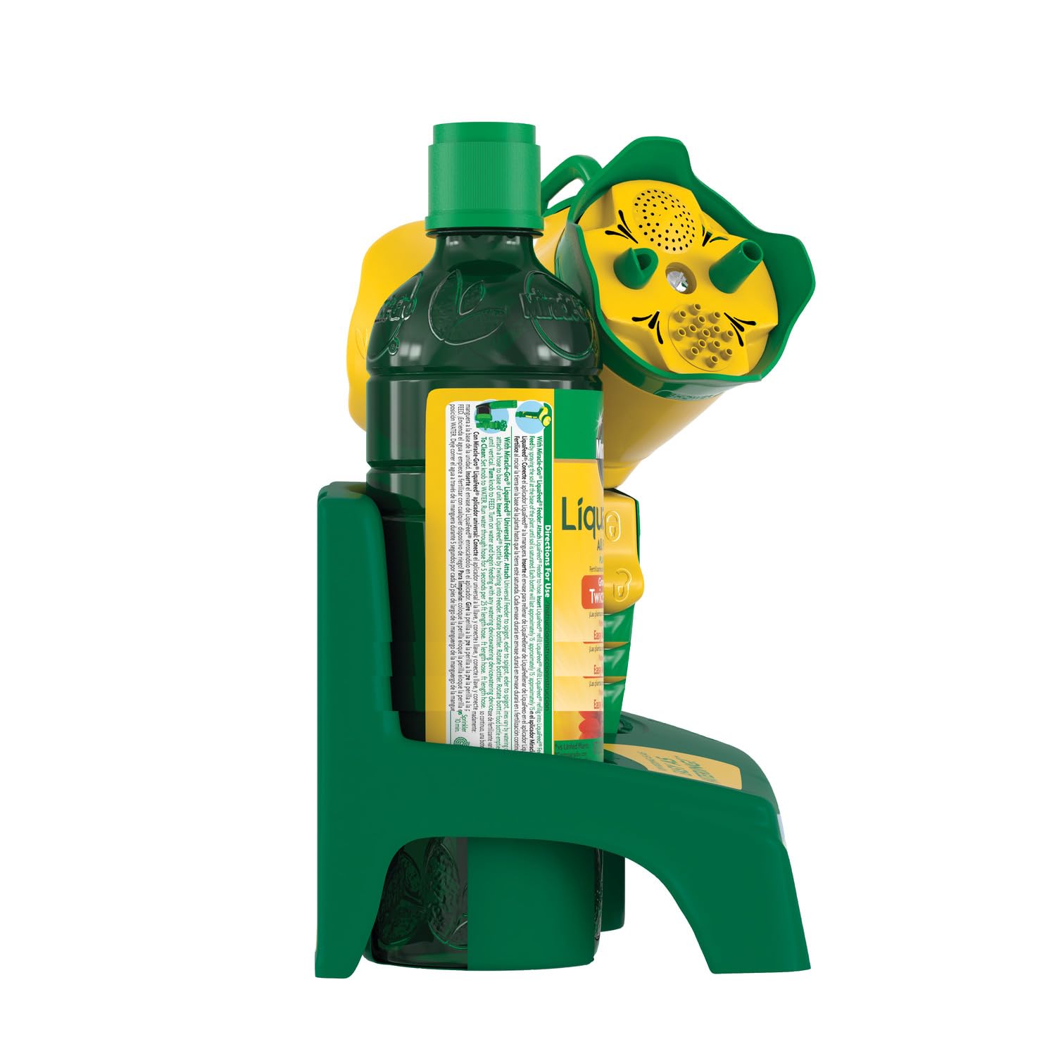 Feeding at the plant base targets soil hydration for multiple plant types.