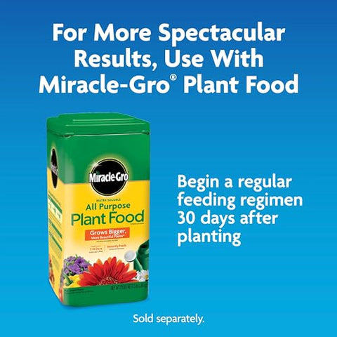 Packaging display of Miracle-Gro Moisture Control Potting Mix on shelf.