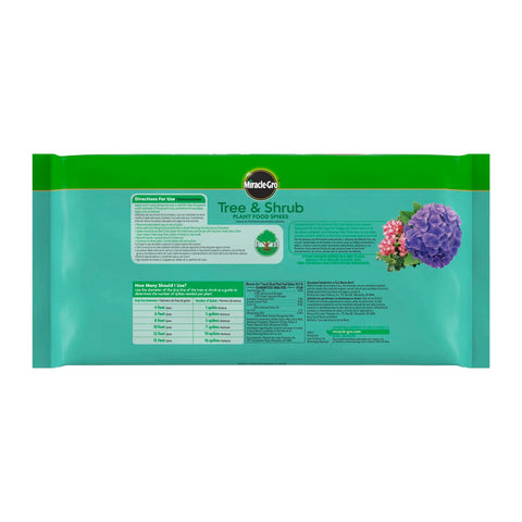Miracle-Gro natural ingredients label on spikes for eco-friendly nutrition