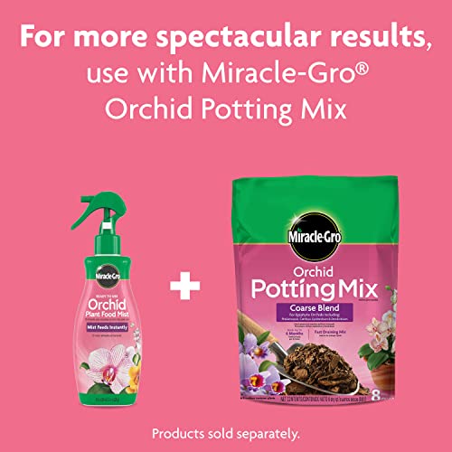 Miracle-Gro Orchid Food Mist bottle closeup—focus on quick, even dispersal.