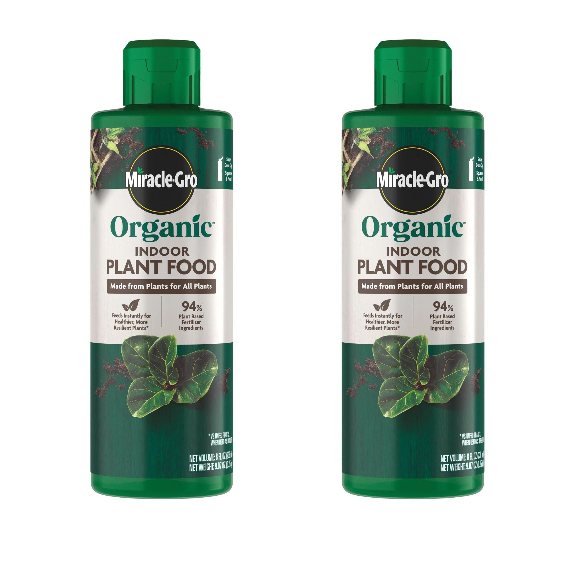 Miracle-Gro Organic Indoor Plant Food bottle pour for quick, even feeding of houseplants