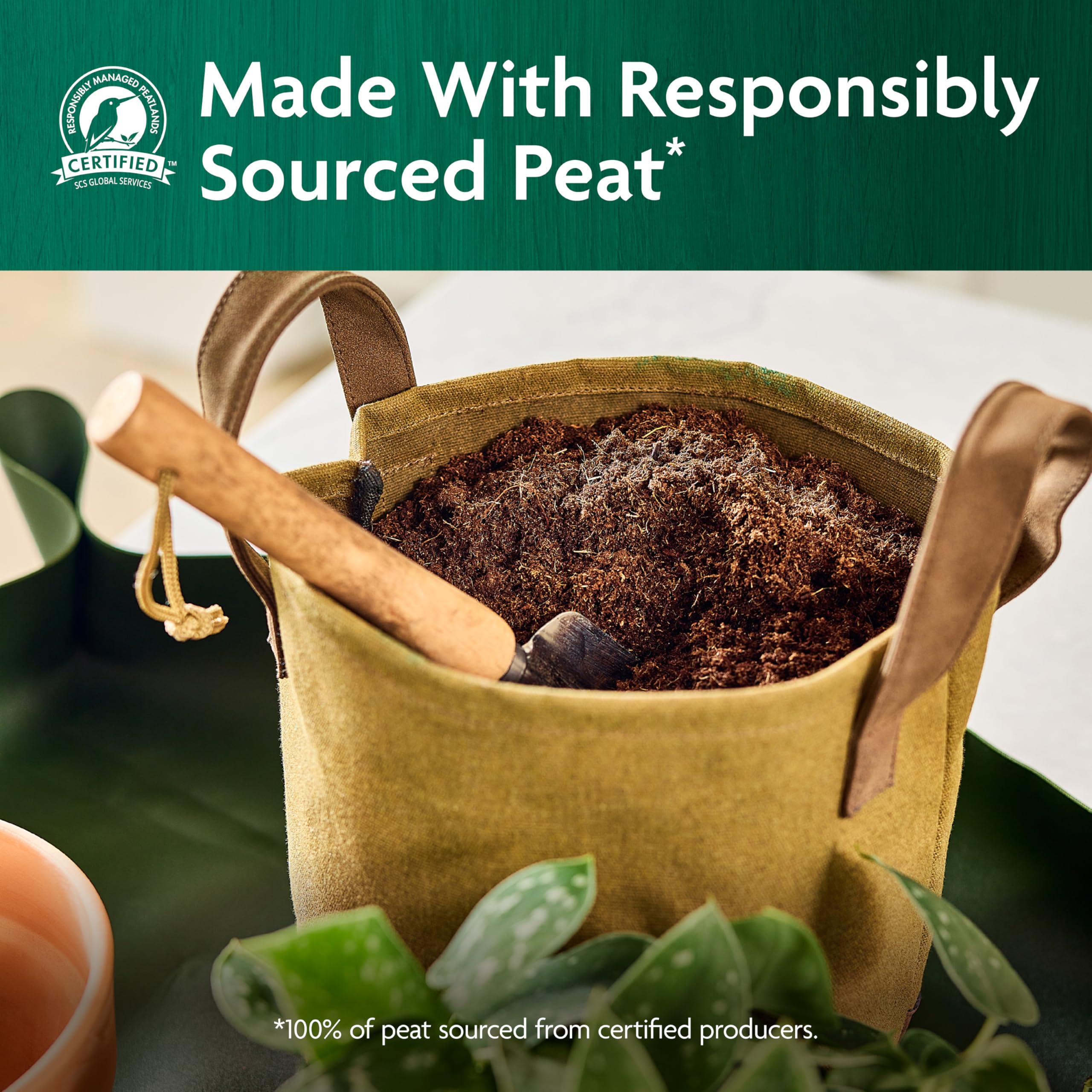 Miracle-Gro mix uses peat moss for reliable water retention