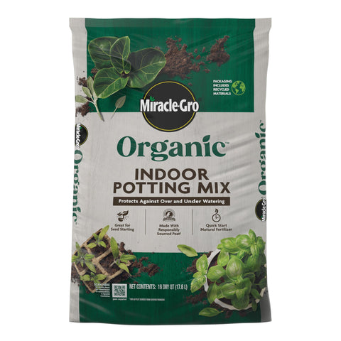Miracle-Gro Organic Indoor Potting Mix for seed starting and healthy germination