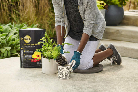 Miracle-Gro Performance Organics 6 qt bags ready for quick potting projects.