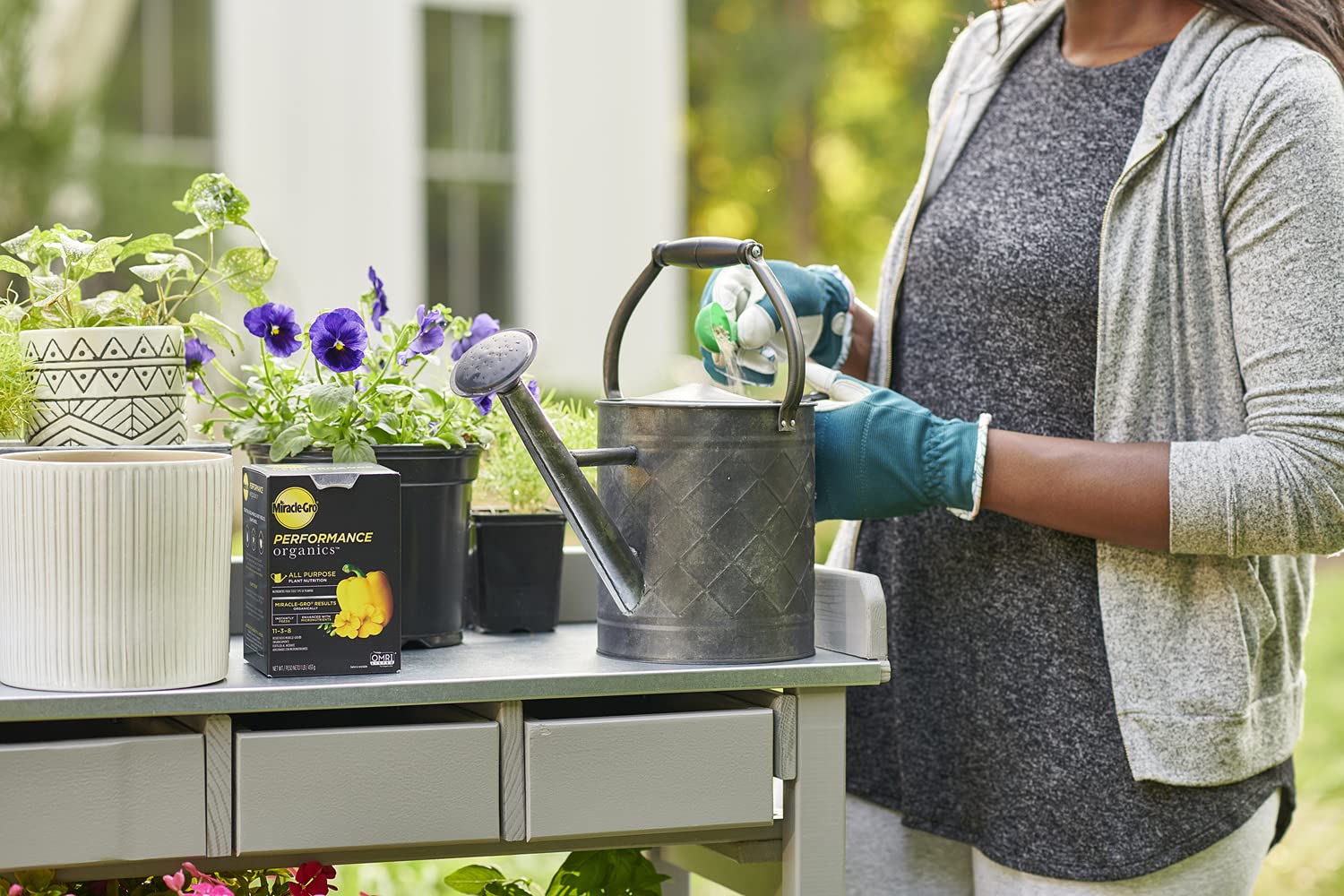 Miracle-Gro Performance Organics vegetables and herbs thriving in a bed