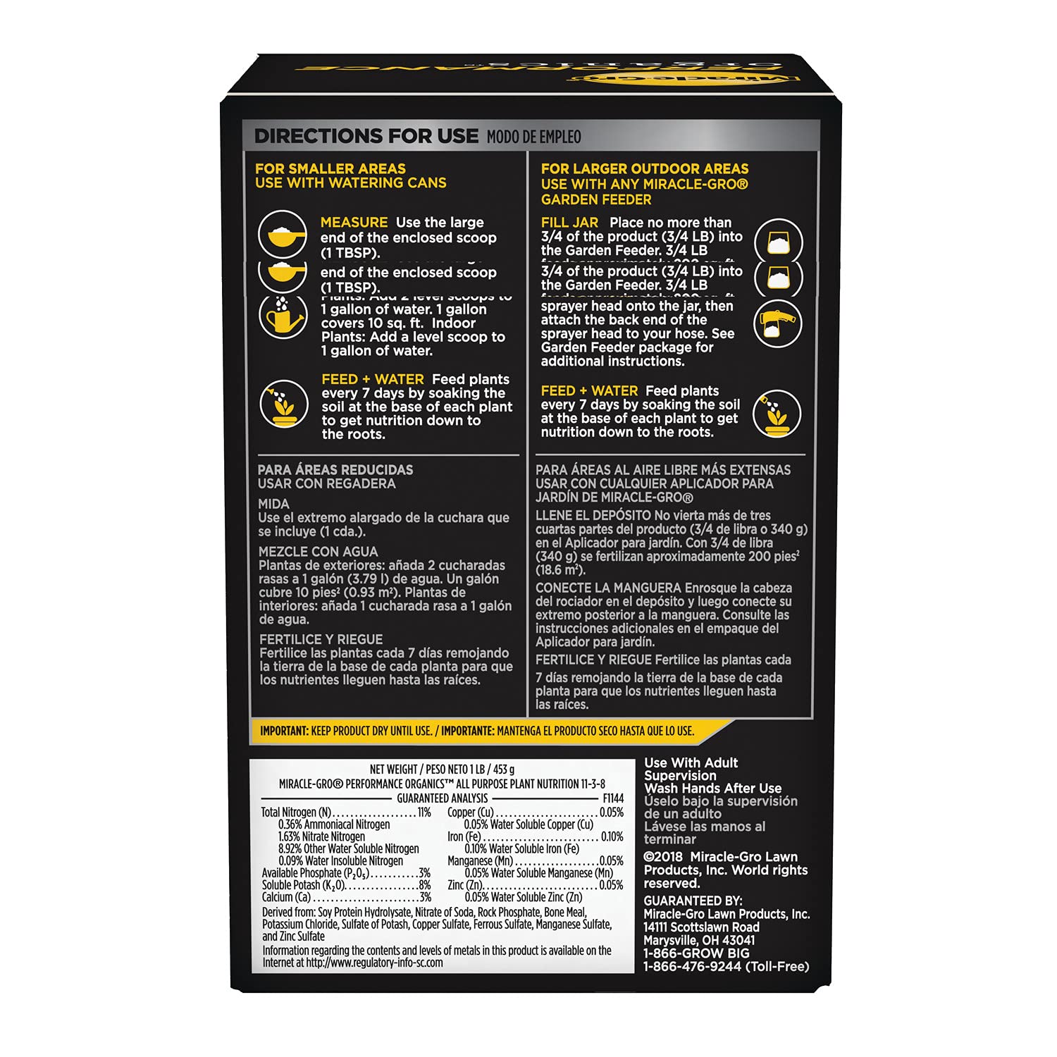 Miracle-Gro Performance Organics flowers and foliage with vibrant blooms