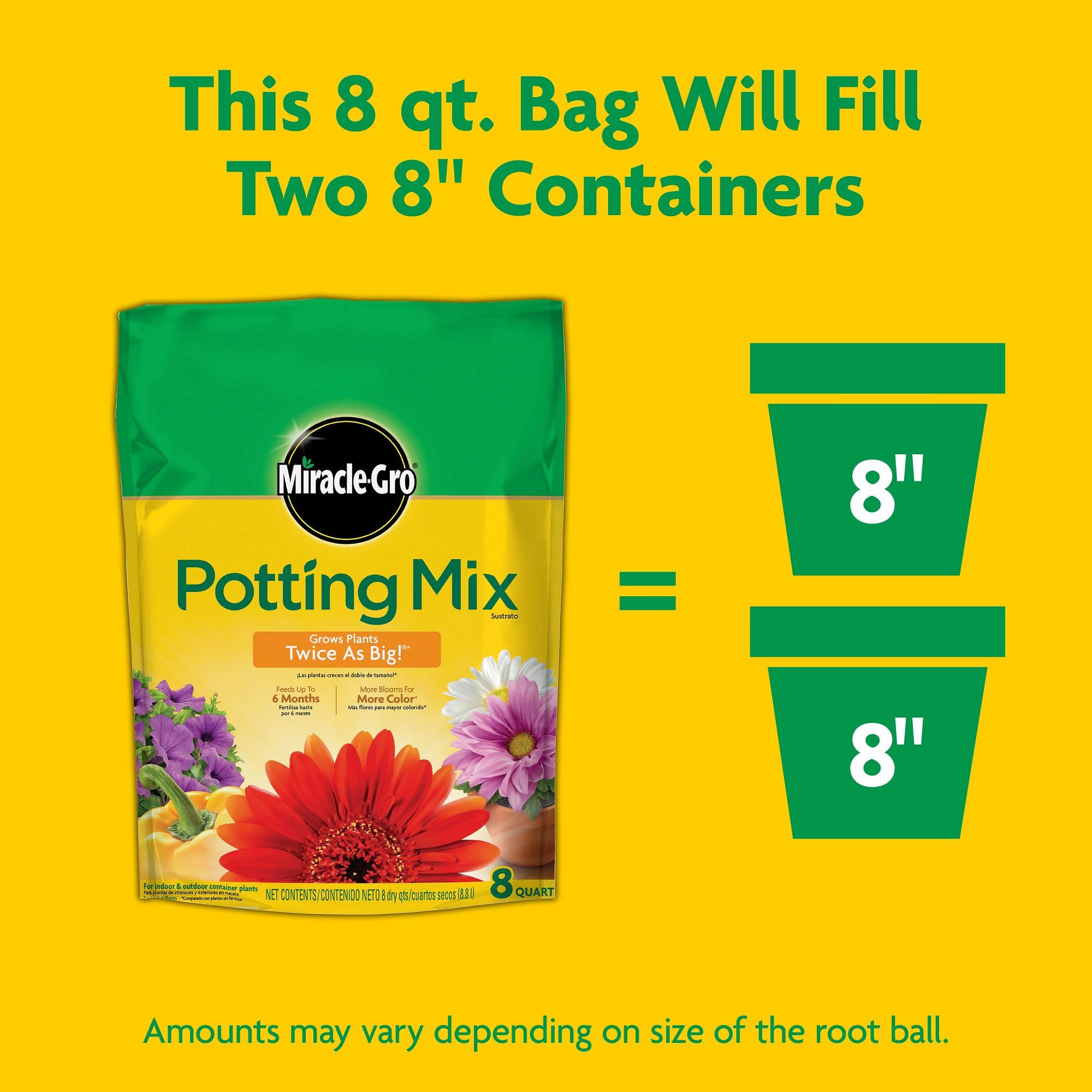Miracle-Gro Potting Mix aids perennials with proper soil structure for year-round container gardening.