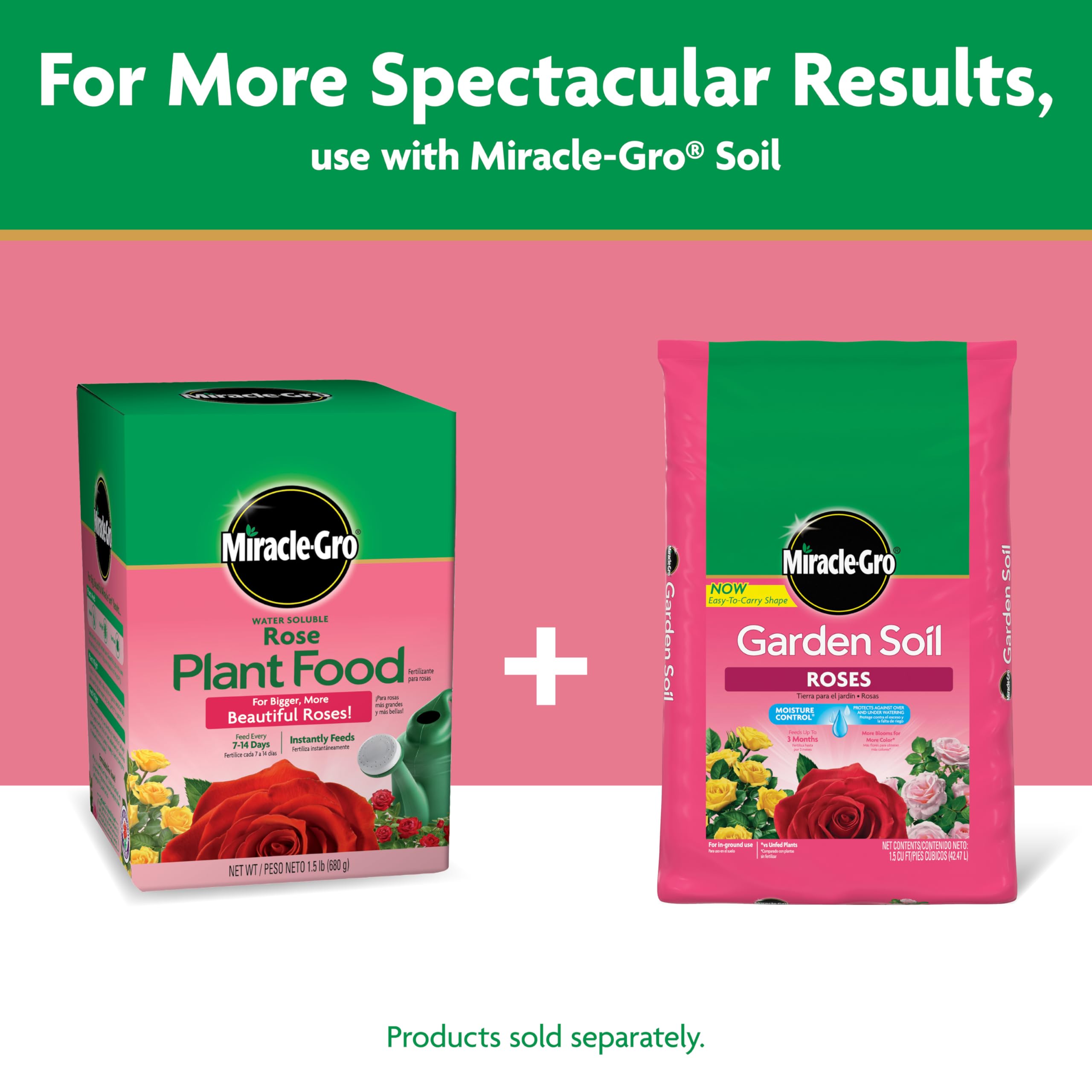 Miracle-Gro rose food packaging label on the bag