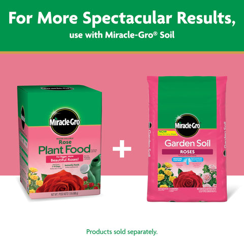 Miracle-Gro rose food packaging label on the bag