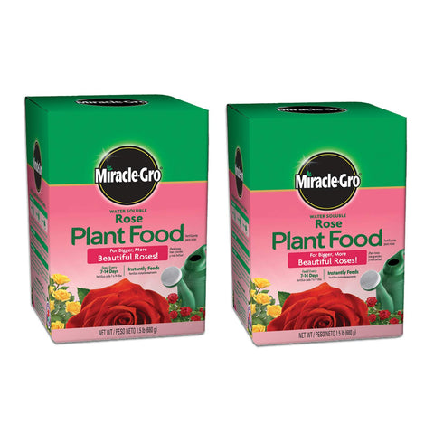 Miracle-Gro Rose Food container ready to feed roses quickly for vibrant blooms.