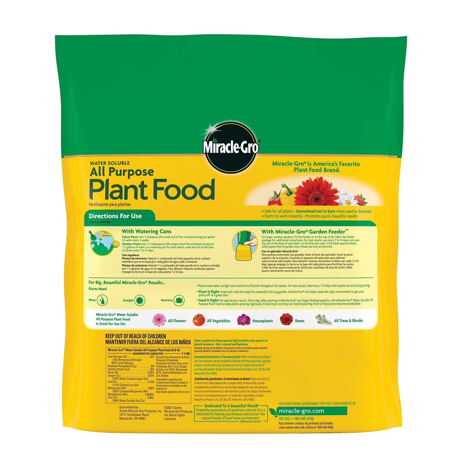 Miracle-Gro scoop small end for indoor plant feeding