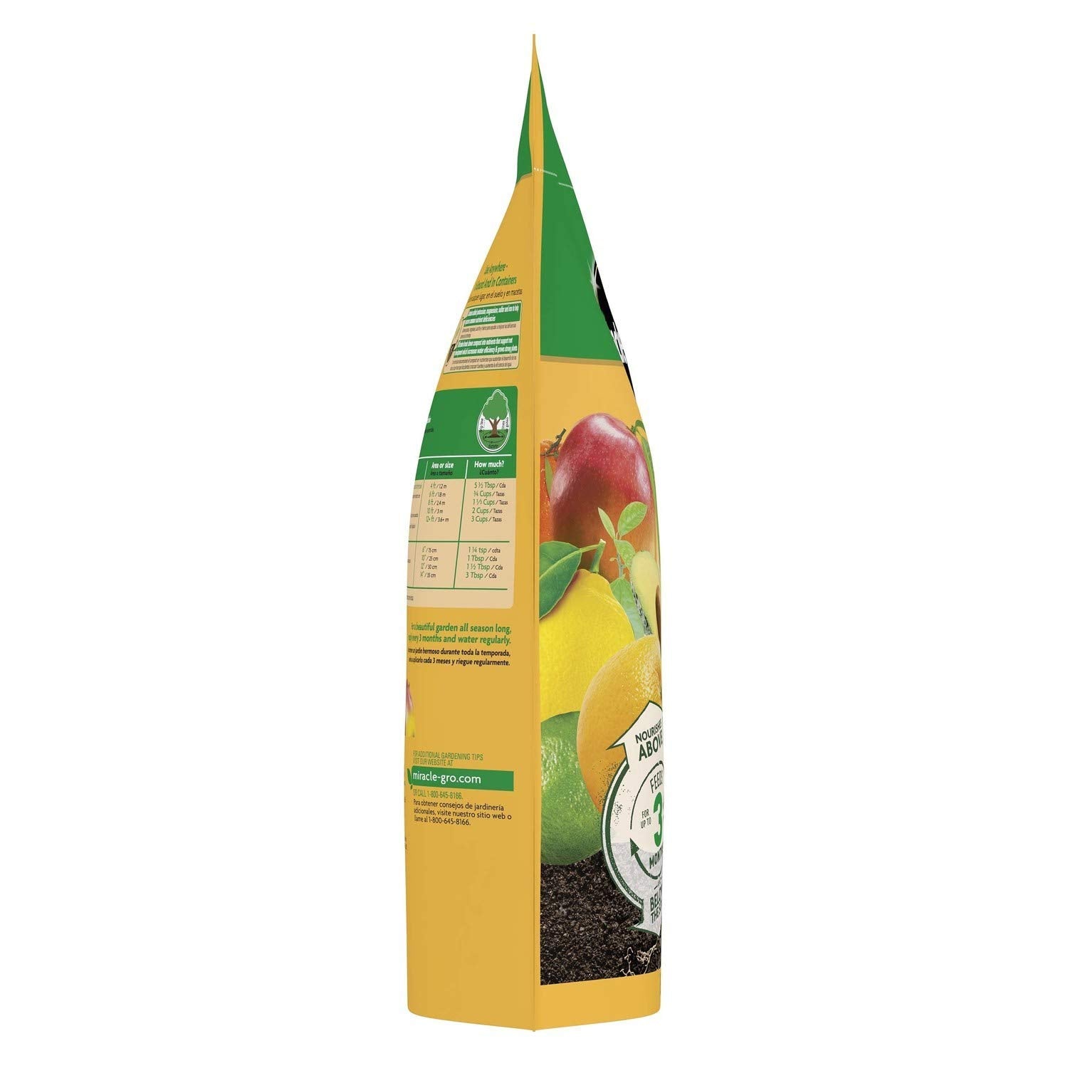Miracle-Gro Shake 'n Feed container use provides long-lasting nourishment for potted citrus