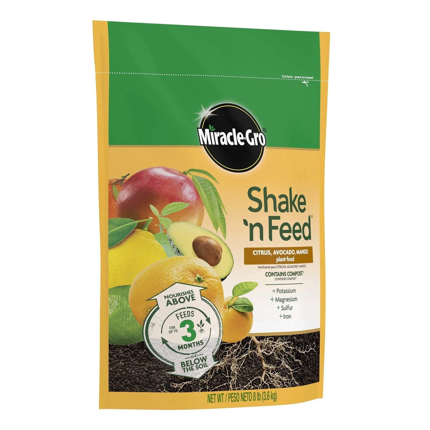 Miracle-Gro Shake 'n Feed ground application for citrus trees promotes balanced nutrition