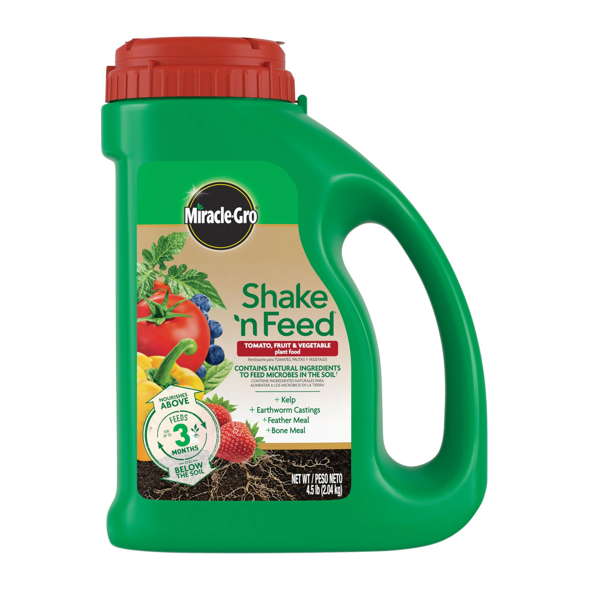 Miracle-Gro Shake 'N Feed packaging close-up for easy garden feeding