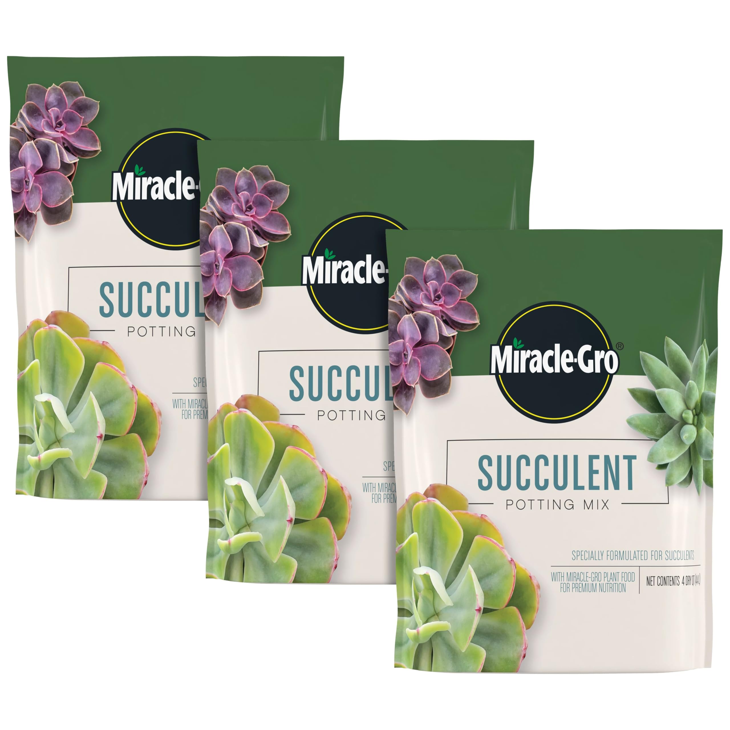 Miracle-Gro Succulent Potting Mix 4qt bag for thriving indoor succulents