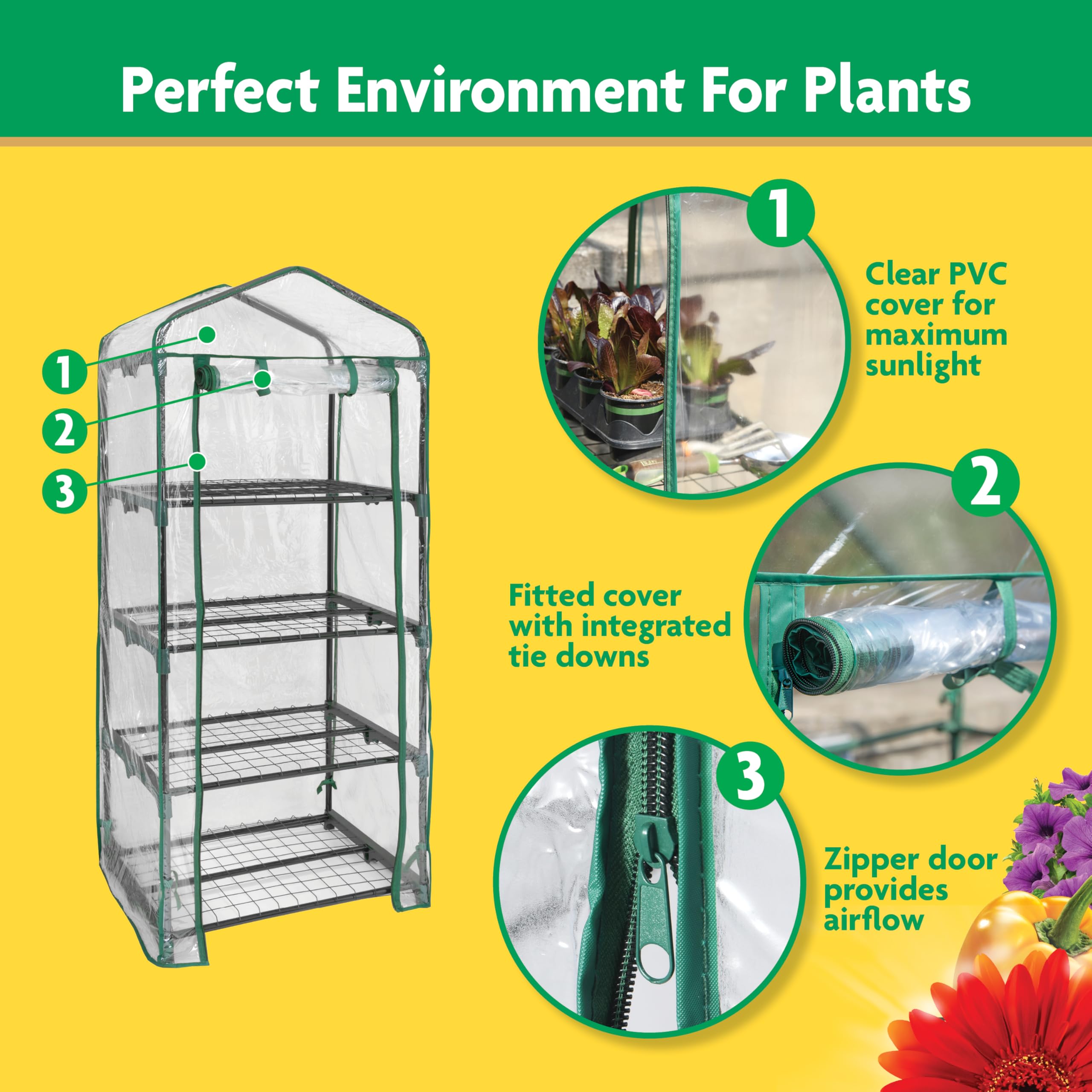 Miracle-Gro UV-protected PVC cover lets light through while protecting seedlings.
