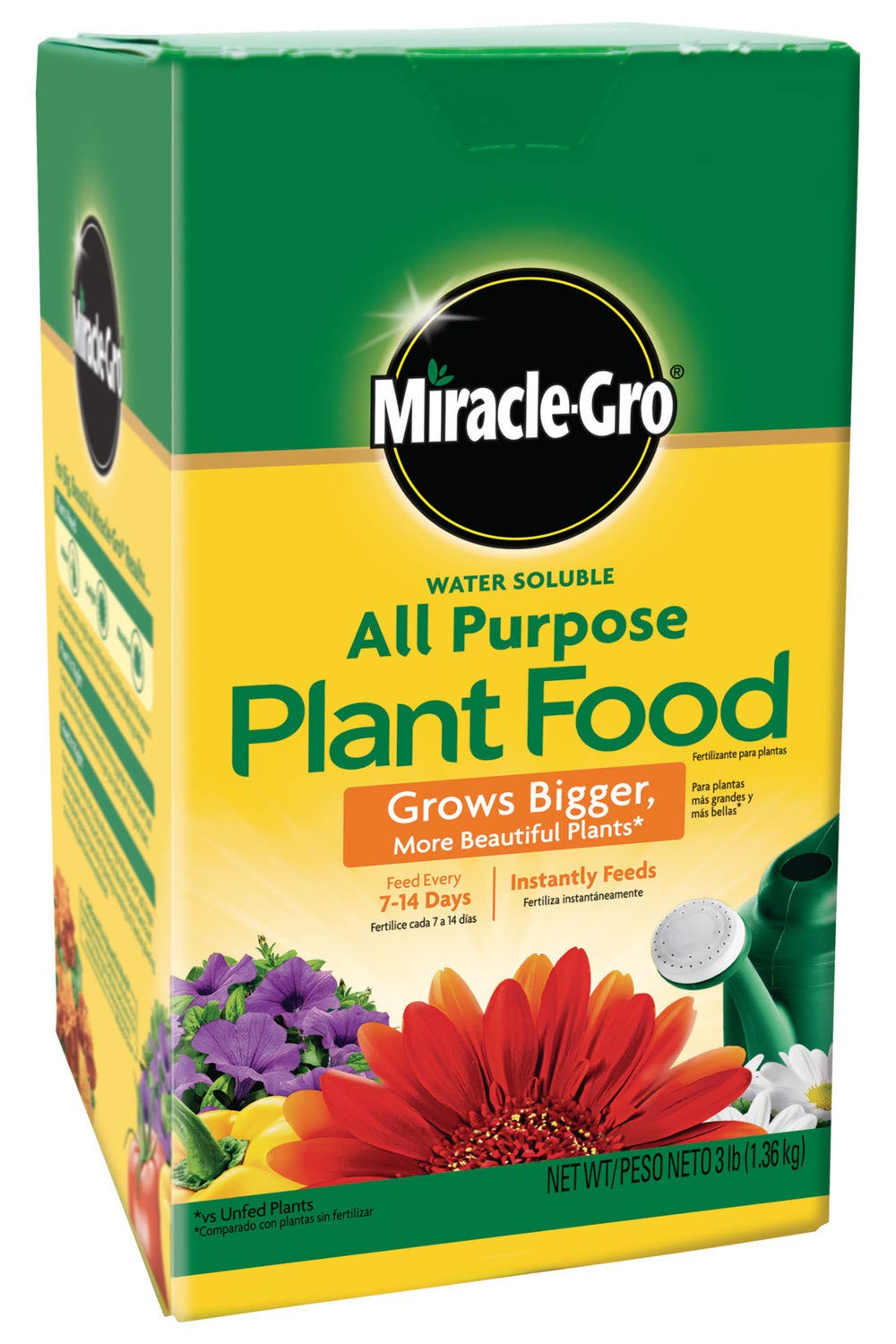 Miracle-Gro Water Soluble All Purpose Plant Food bottle ready to nourish indoor and outdoor plants.