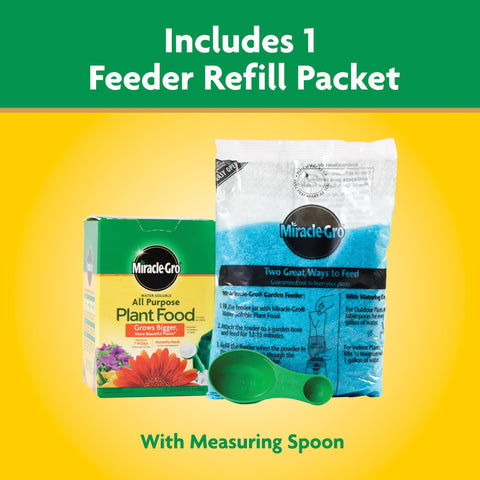 Miracle-Gro scoop shows easy measuring for precise indoor and outdoor feeding