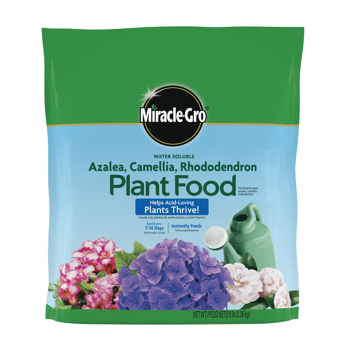 Miracle-Gro Water Soluble bottle pours to feed azaleas and camellias