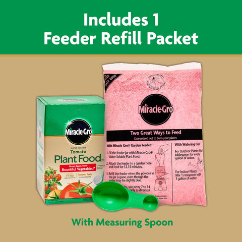 Label of Miracle-Gro Water Soluble Tomato Plant Food with usage directions