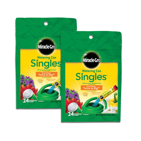 Miracle-Gro Watering Can Singles packets for quick, mess-free feeding.