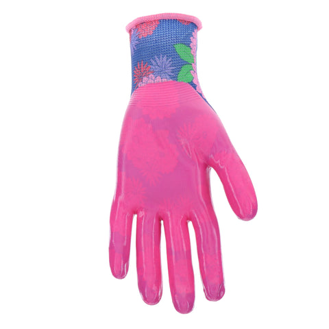 Miracle-Gro nitrile gloves offer breathable back for comfort during hot garden days.